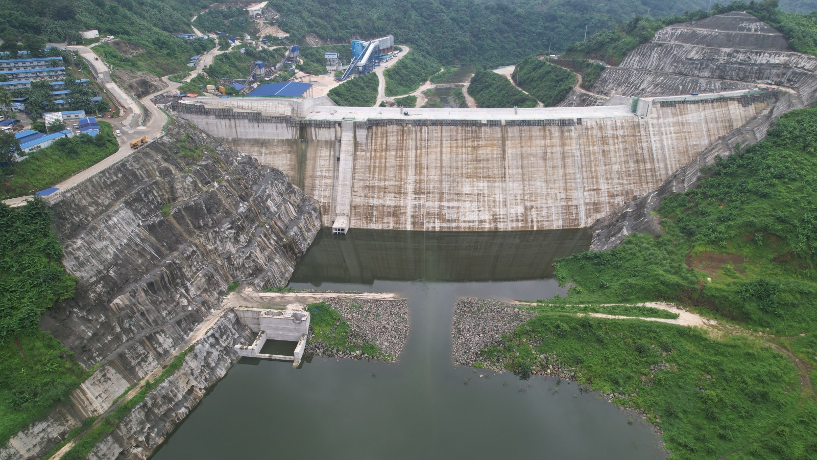 Wawa Pumped Storage Upper Dam aerial view, Philippines